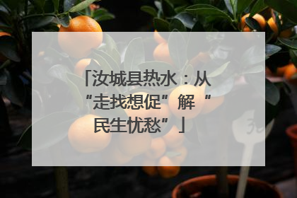 汝城县热水：从“走找想促”解“民生忧愁”