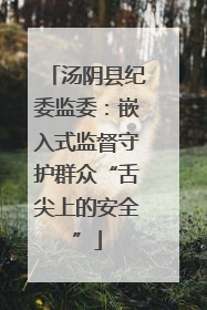 汤阴县纪委监委：嵌入式监督守护群众“舌尖上的安全”