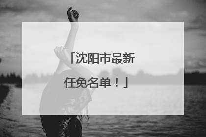 沈阳市最新任免名单！