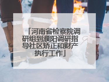 河南省检察院调研组到濮阳调研指导社区矫正和财产执行工作