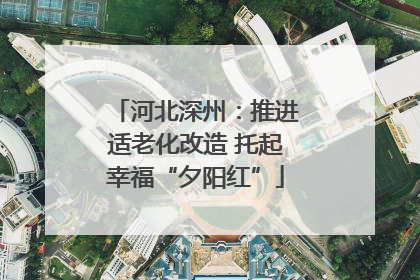 河北深州：推进适老化改造 托起幸福“夕阳红”