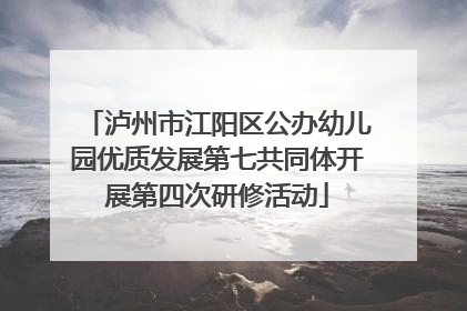 泸州市江阳区公办幼儿园优质发展第七共同体开展第四次研修活动