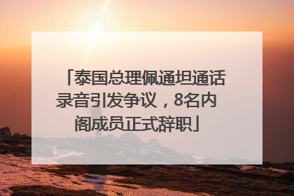 泰国总理佩通坦通话录音引发争议，8名内阁成员正式辞职