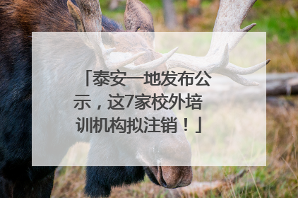 泰安一地发布公示，这7家校外培训机构拟注销！