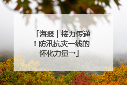 海报｜接力传递！防汛抗灾一线的怀化力量→