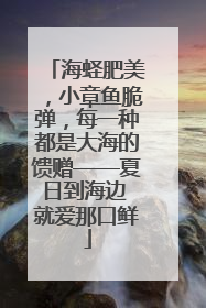 海蛏肥美，小章鱼脆弹，每一种都是大海的馈赠——夏日到海边 就爱那口鲜