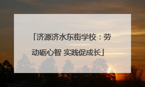 济源济水东街学校：劳动砺心智 实践促成长
