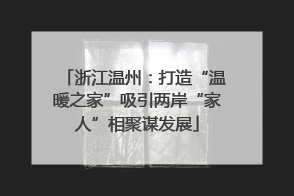 浙江温州：打造“温暖之家”吸引两岸“家人”相聚谋发展