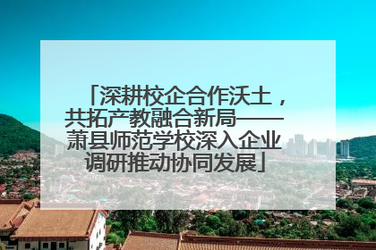 深耕校企合作沃土，共拓产教融合新局——萧县师范学校深入企业调研推动协同发展