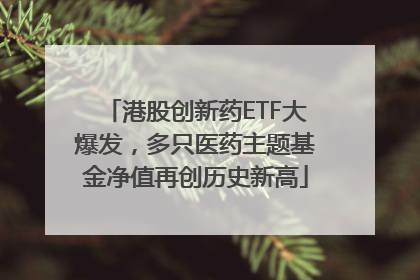 港股创新药ETF大爆发，多只医药主题基金净值再创历史新高