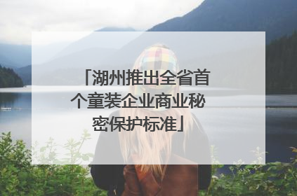 湖州推出全省首个童装企业商业秘密保护标准