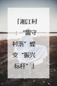 湘江村：“留守村落”蝶变“振兴标杆”