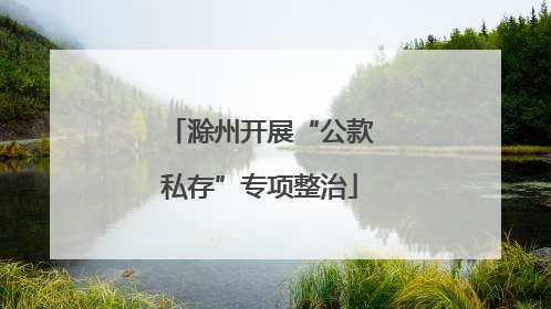 滁州开展“公款私存”专项整治