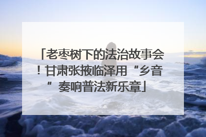 老枣树下的法治故事会！甘肃张掖临泽用“乡音”奏响普法新乐章