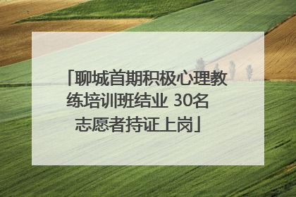 聊城首期积极心理教练培训班结业 30名志愿者持证上岗