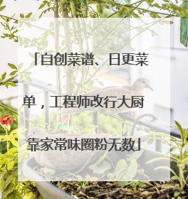 自创菜谱、日更菜单，工程师改行大厨靠家常味圈粉无数