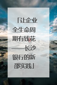 让企业全生命周期有钱花——长沙银行的新邵实践