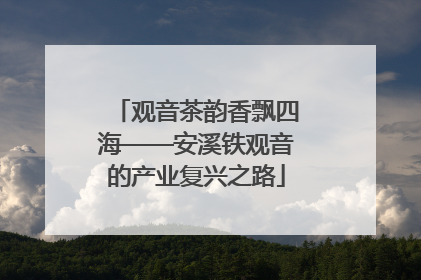 观音茶韵香飘四海——安溪铁观音的产业复兴之路