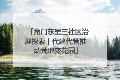 角门东里三社区治理探索｜代建代管推动荒地变花园
