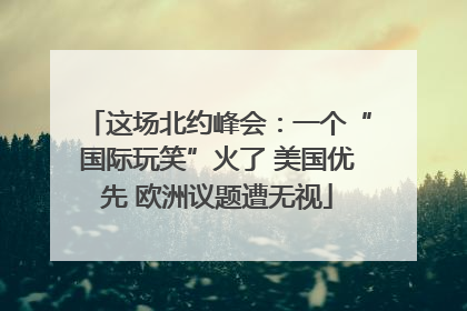 这场北约峰会：一个“国际玩笑”火了 美国优先 欧洲议题遭无视