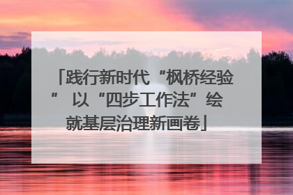 践行新时代“枫桥经验” 以“四步工作法”绘就基层治理新画卷