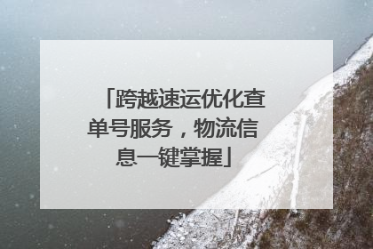 跨越速运优化查单号服务，物流信息一键掌握