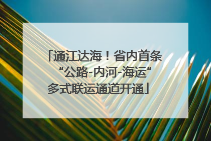 通江达海！省内首条“公路-内河-海运”多式联运通道开通