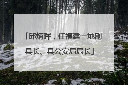 邱炳晖，任福建一地副县长、县公安局局长