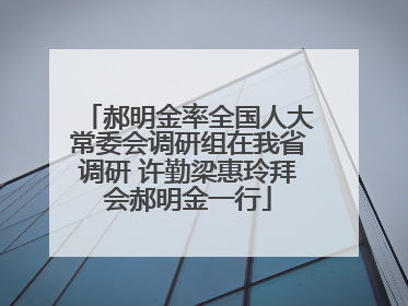 郝明金率全国人大常委会调研组在我省调研 许勤梁惠玲拜会郝明金一行
