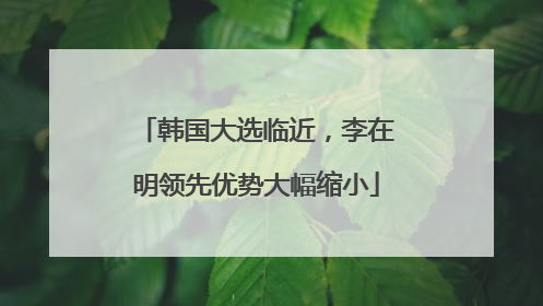 韩国大选临近，李在明领先优势大幅缩小