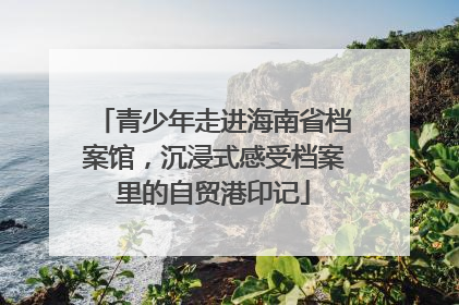 青少年走进海南省档案馆，沉浸式感受档案里的自贸港印记
