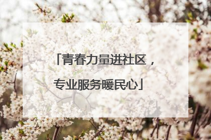青春力量进社区，专业服务暖民心