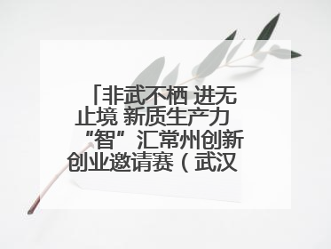 非武不栖 进无止境 新质生产力“智”汇常州创新创业邀请赛（武汉站）圆满举办