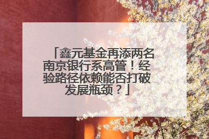 鑫元基金再添两名南京银行系高管！经验路径依赖能否打破发展瓶颈？