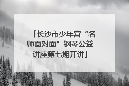 长沙市少年宫“名师面对面”钢琴公益讲座第七期开讲