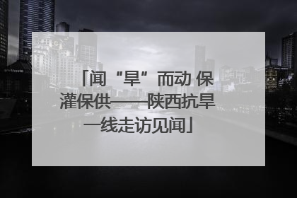闻“旱”而动 保灌保供——陕西抗旱一线走访见闻
