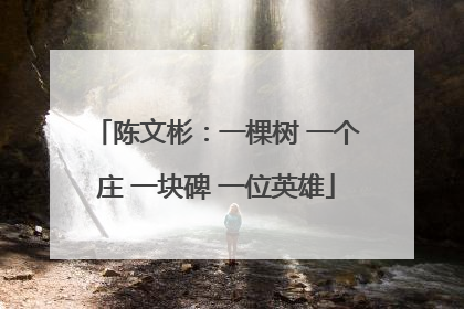 陈文彬：一棵树 一个庄 一块碑 一位英雄