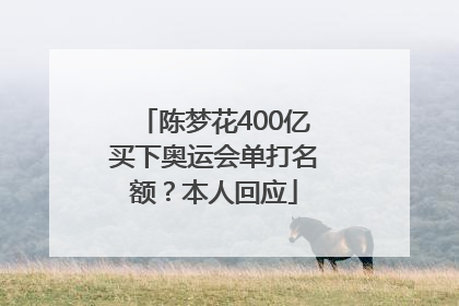 陈梦花400亿买下奥运会单打名额？本人回应