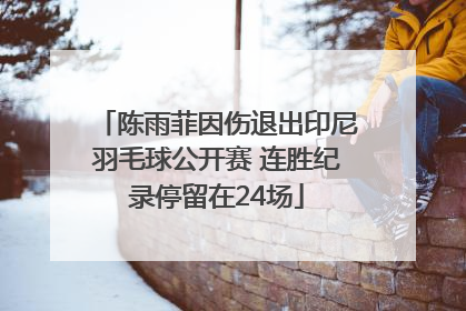 陈雨菲因伤退出印尼羽毛球公开赛 连胜纪录停留在24场