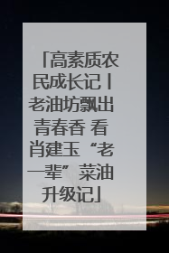 高素质农民成长记丨老油坊飘出青春香 看肖建玉“老一辈”菜油升级记