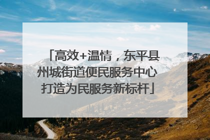 高效+温情，东平县州城街道便民服务中心打造为民服务新标杆