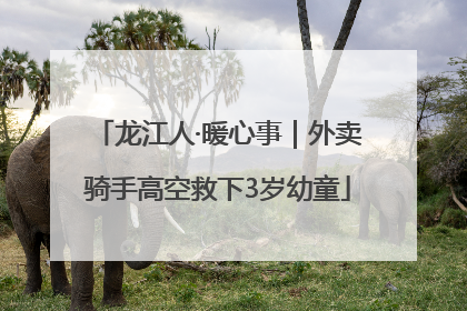 龙江人·暖心事｜外卖骑手高空救下3岁幼童