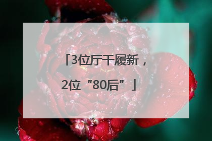 3位厅干履新，2位“80后”