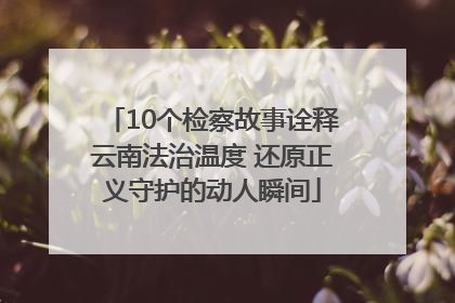 10个检察故事诠释云南法治温度 还原正义守护的动人瞬间