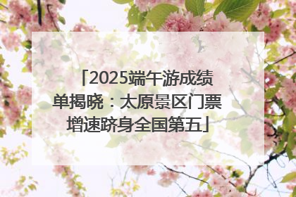 2025端午游成绩单揭晓：太原景区门票增速跻身全国第五