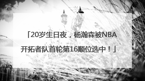 20岁生日夜，杨瀚森被NBA开拓者队首轮第16顺位选中！