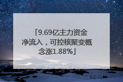 9.69亿主力资金净流入，可控核聚变概念涨1.88%
