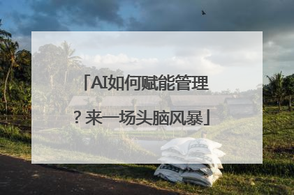 AI如何赋能管理？来一场头脑风暴